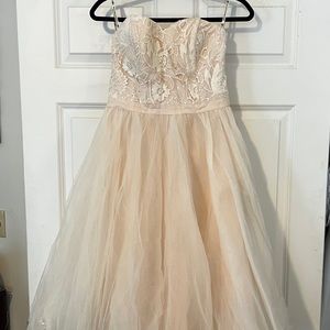 Blush pink short wedding dress